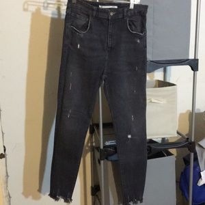 Zara black ripped pants